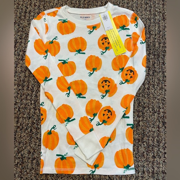Old Navy Kids Pumpkin Pajama Set, Size Large - Picture 3 of 9